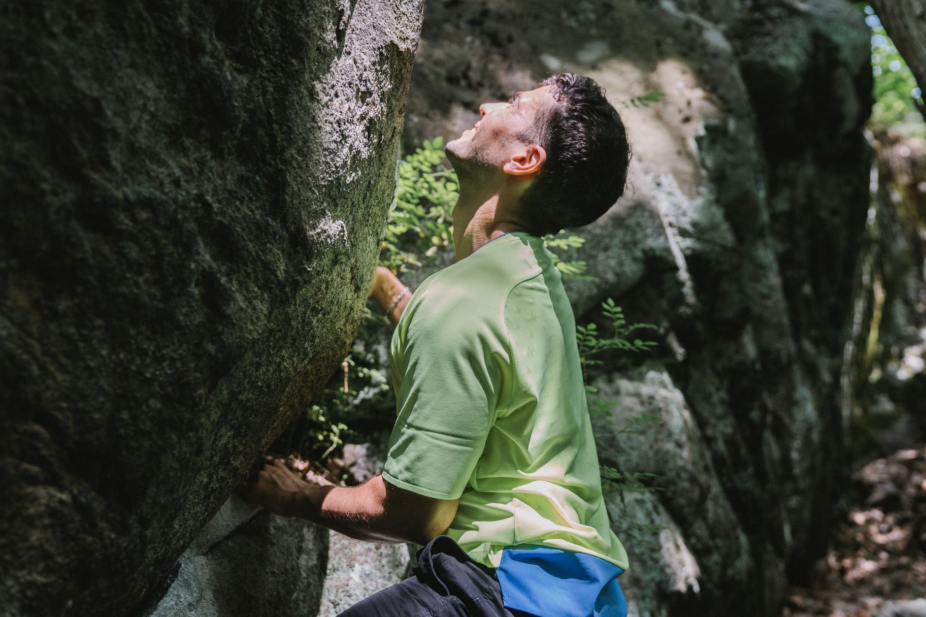 A person hesitating before taking a visible risk because one outcome feels like a judgment on their identity