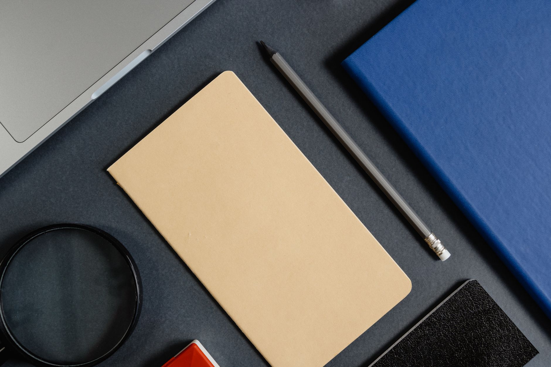 Minimal desk with planner and office stationery
